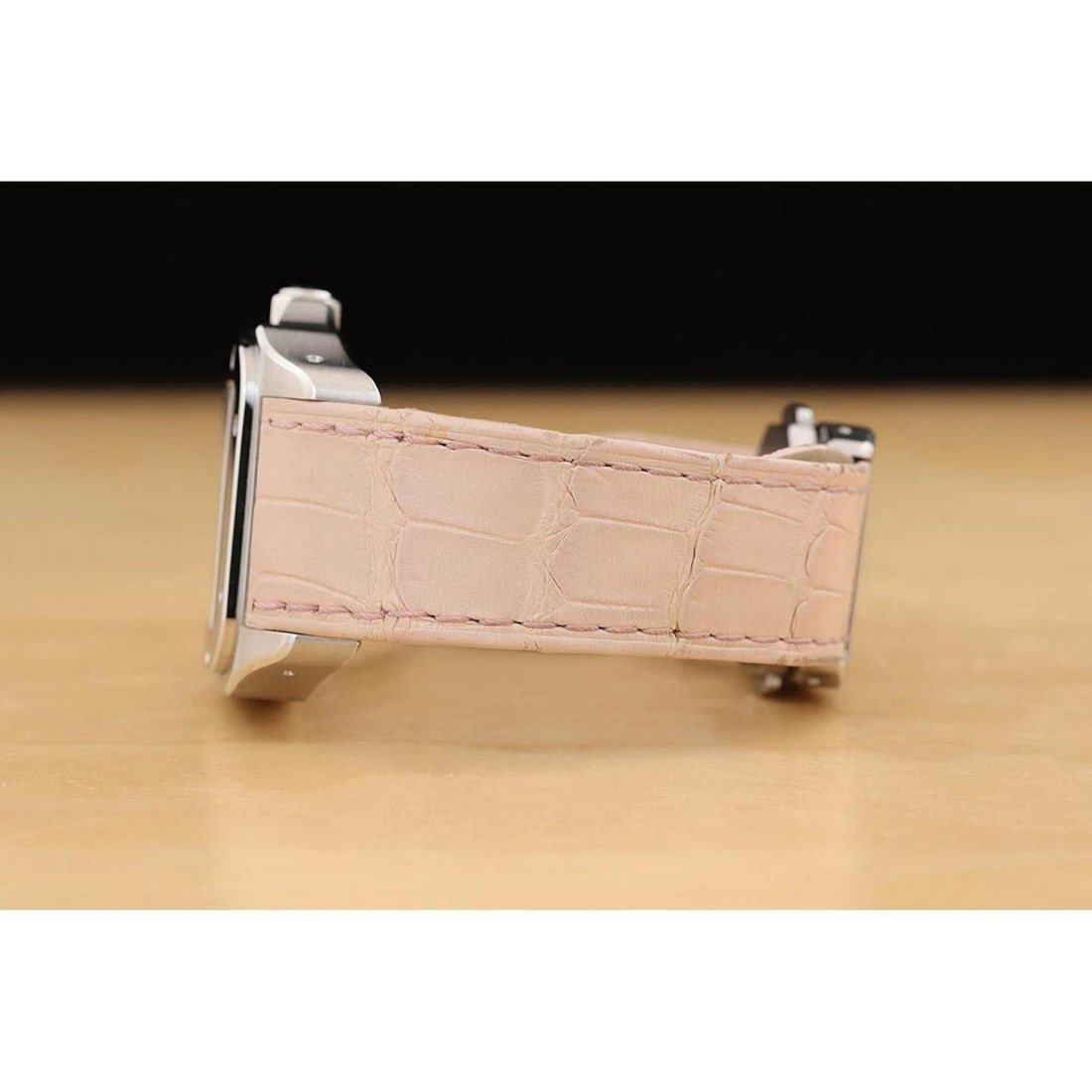 CARTIER UNISEX SANTOS 100 W20126X8 33MM WHITE ROMAN DIAL STEEL LEATHER WATCH - 5