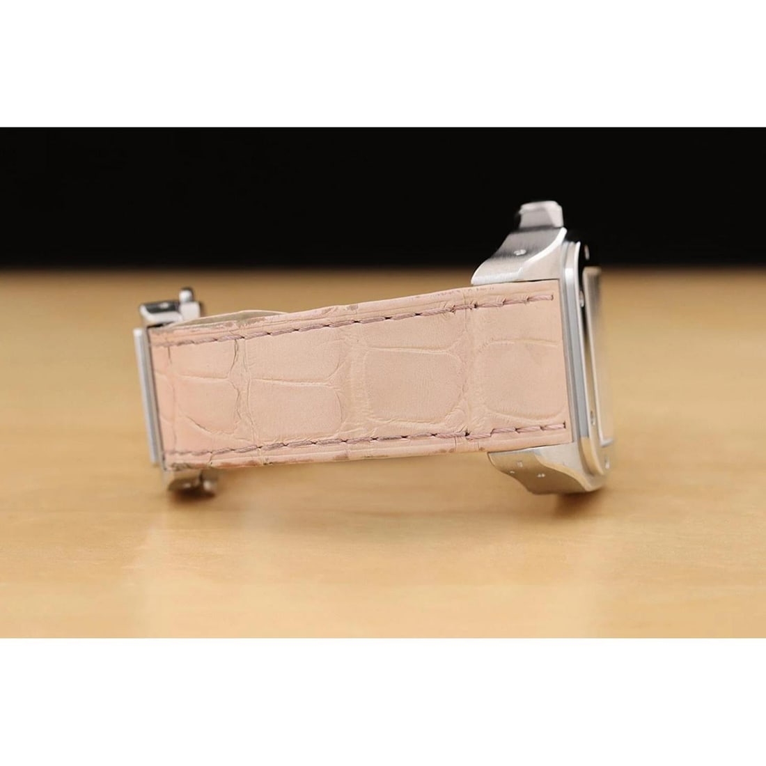 CARTIER UNISEX SANTOS 100 W20126X8 33MM WHITE ROMAN DIAL STEEL LEATHER WATCH - 8