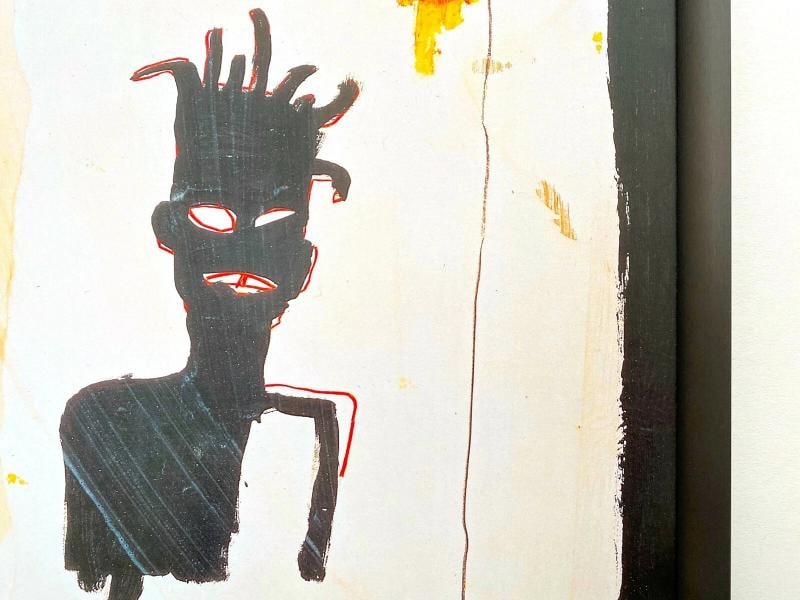 JEAN MICHEL BASQUIAT RARE FRAMED LITHOGRAPH PRINT " SELF PORTRAIT " 1983 - 10