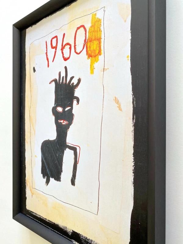 JEAN MICHEL BASQUIAT RARE FRAMED LITHOGRAPH PRINT " SELF PORTRAIT " 1983 - 11