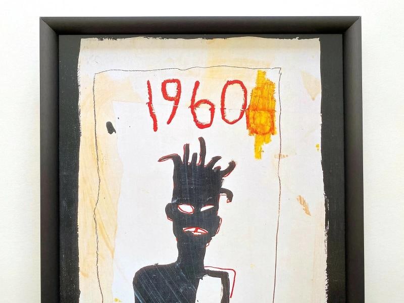 JEAN MICHEL BASQUIAT RARE FRAMED LITHOGRAPH PRINT " SELF PORTRAIT " 1983 - 2