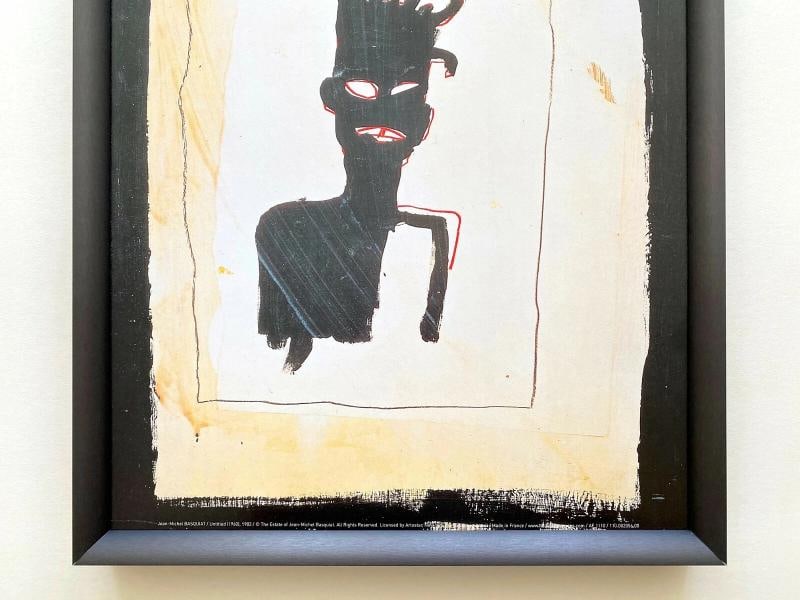 JEAN MICHEL BASQUIAT RARE FRAMED LITHOGRAPH PRINT " SELF PORTRAIT " 1983 - 3
