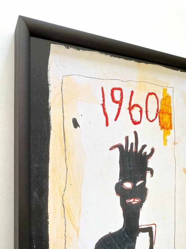JEAN MICHEL BASQUIAT RARE FRAMED LITHOGRAPH PRINT " SELF PORTRAIT " 1983 - 4
