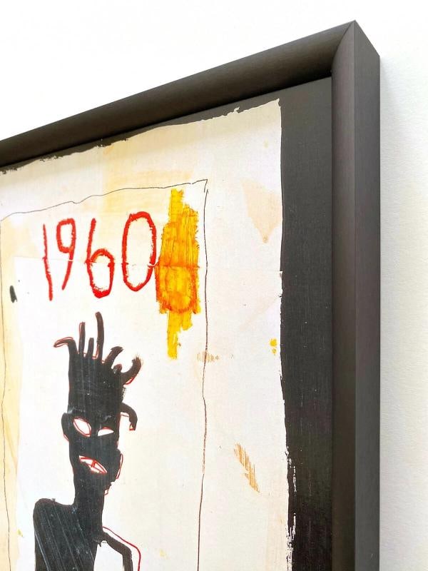 JEAN MICHEL BASQUIAT RARE FRAMED LITHOGRAPH PRINT " SELF PORTRAIT " 1983 - 9