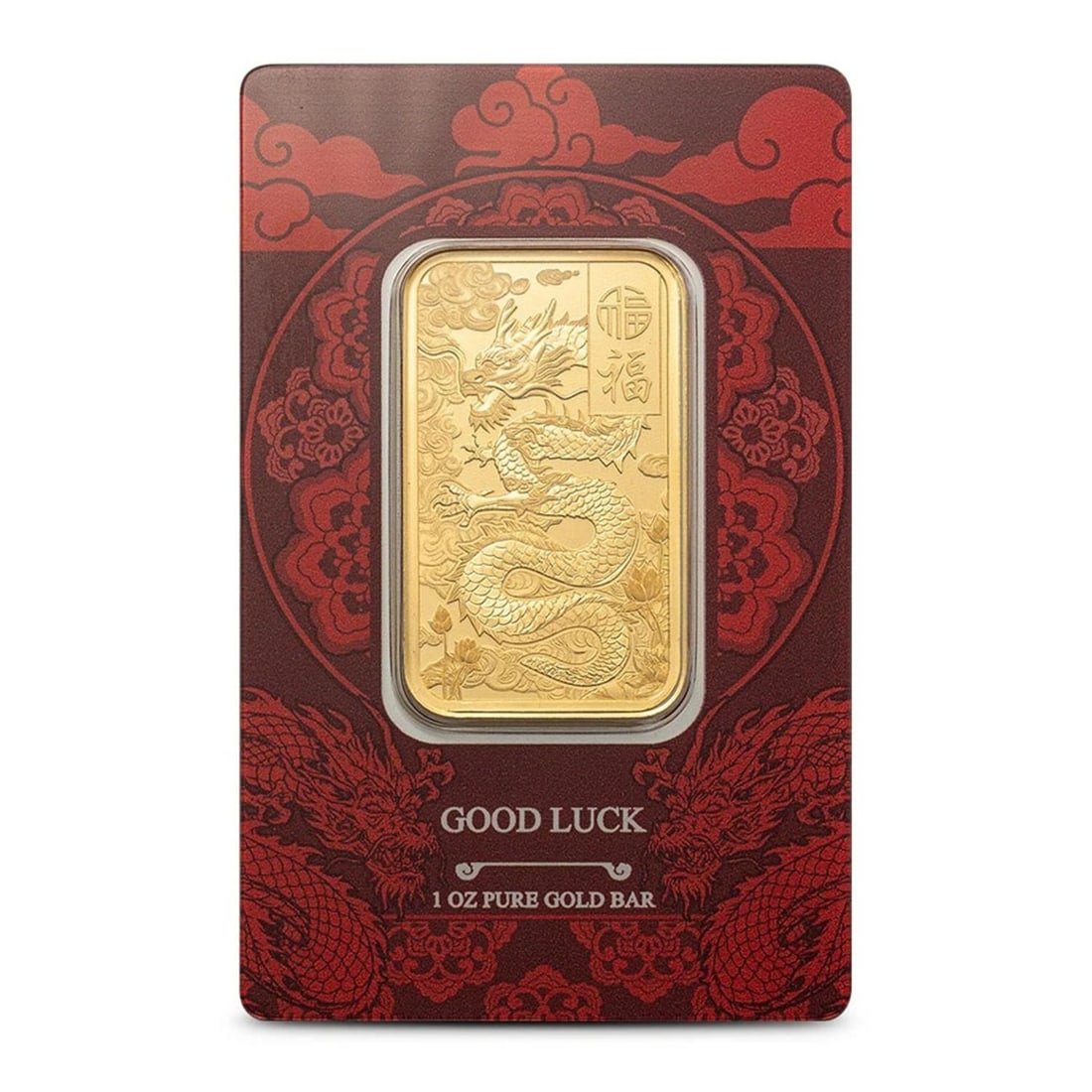 1 oz PAMP Suisse Gold Good Luck Yellow Dragon Bar (New w/ Assay): Certification: Assay Card,Shape: Bar,Brand/Mint: PAMP Suisse,Country of Origin: Switzerland,Precious Metal Content per Unit: 1.00000,Fineness: 0.9999,Composition: Gold 