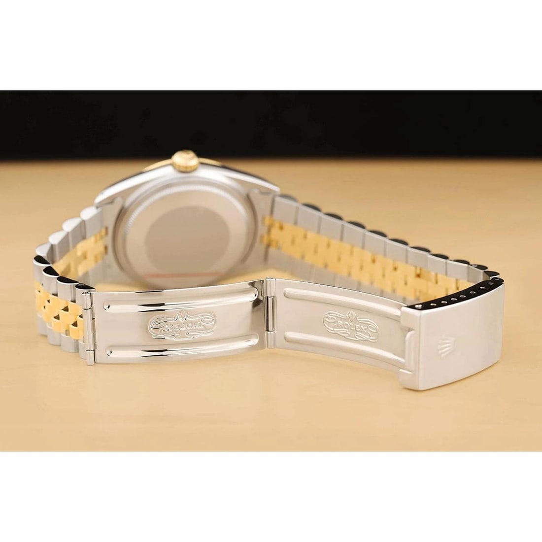 ROLEX MENS DATEJUST 16013 AQUA BLUE DIAL 18K YELLOW GOLD STAINLESS STEEL WATCH - 10