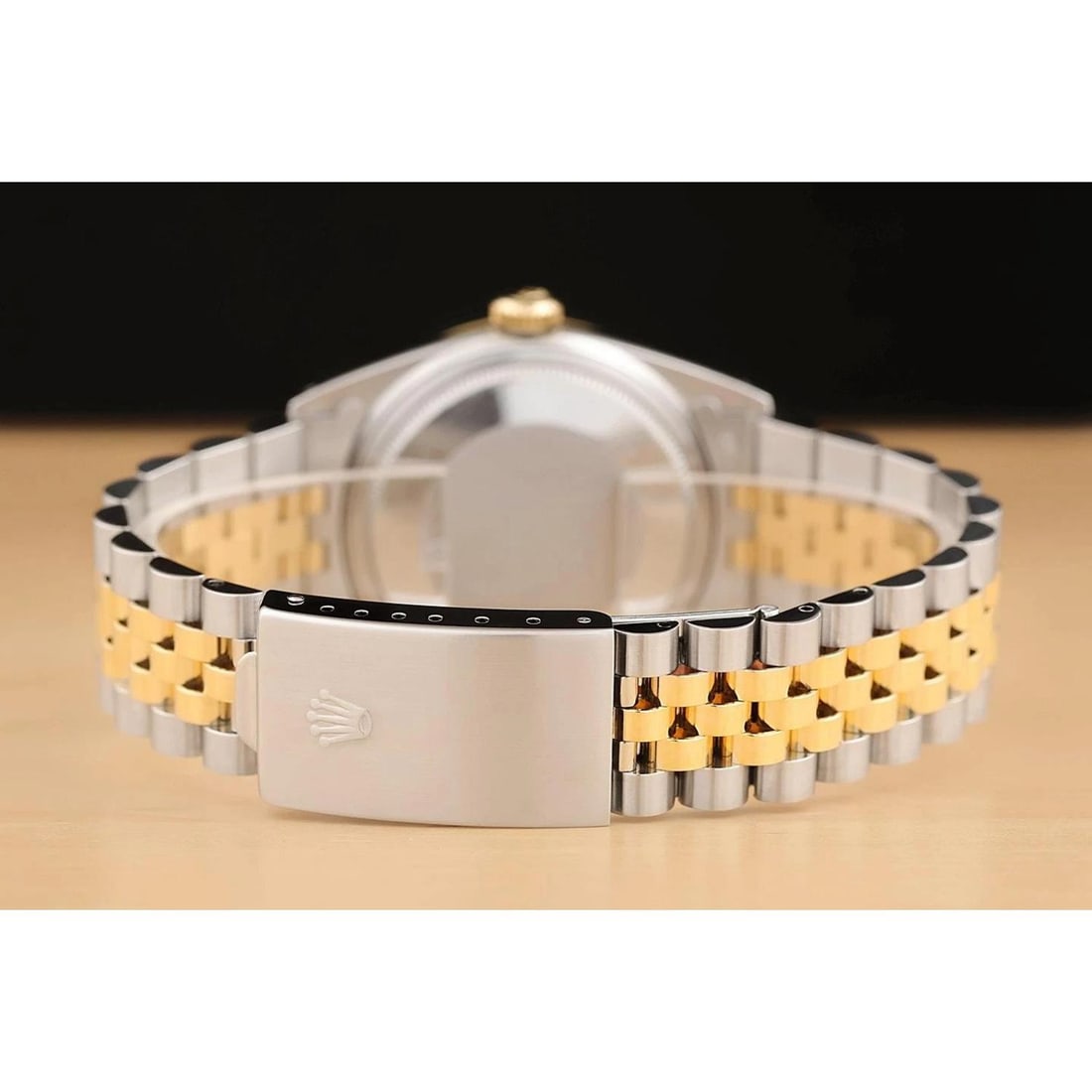 ROLEX MENS DATEJUST 16013 AQUA BLUE DIAL 18K YELLOW GOLD STAINLESS STEEL WATCH - 6