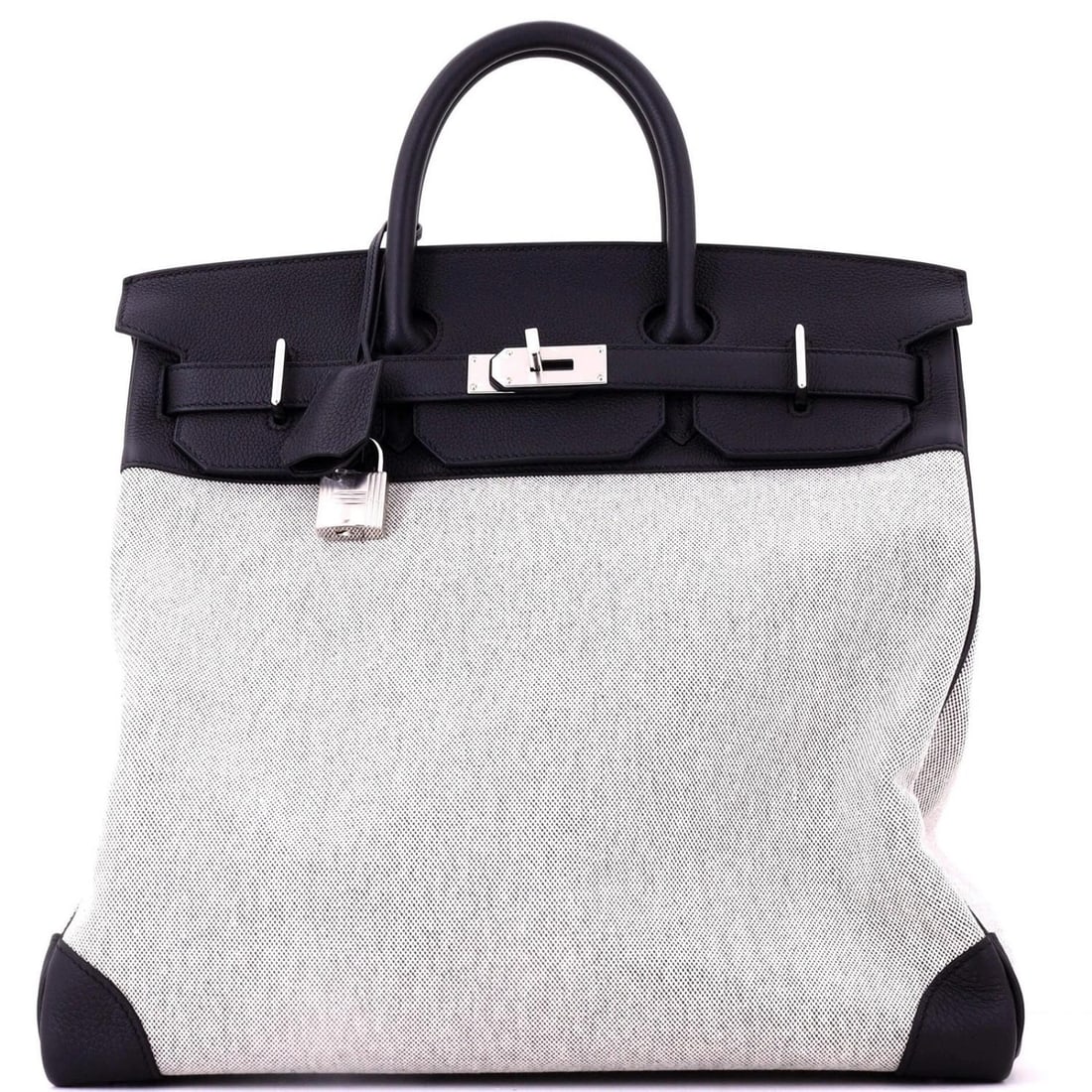 Hermes HAC Birkin Bag Criss Cross Toile and Black Evercolor with Palladium (1 of 7)