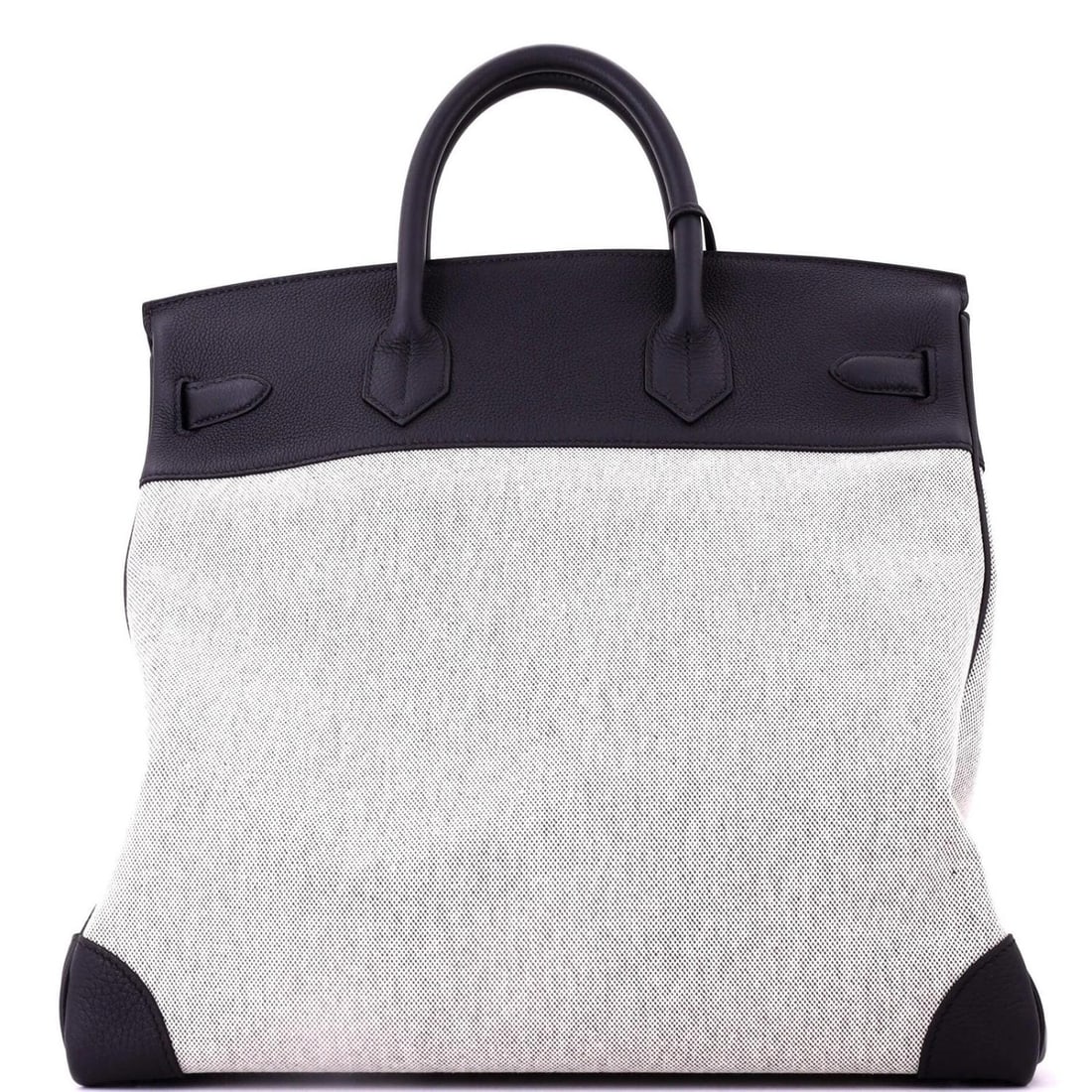 Hermes HAC Birkin Bag Criss Cross Toile and Black Evercolor with Palladium - 3