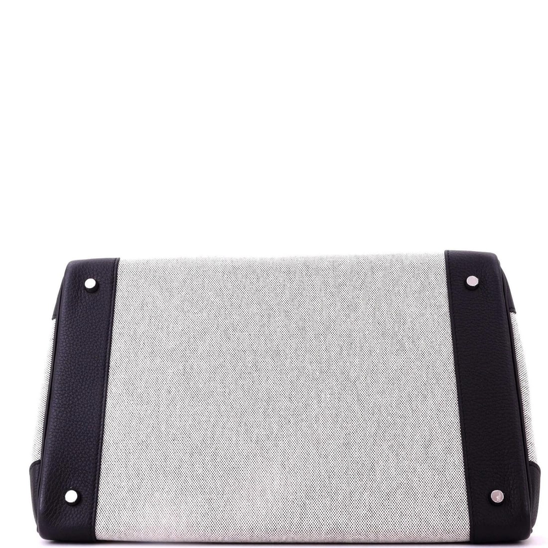 Hermes HAC Birkin Bag Criss Cross Toile and Black Evercolor with Palladium - 4