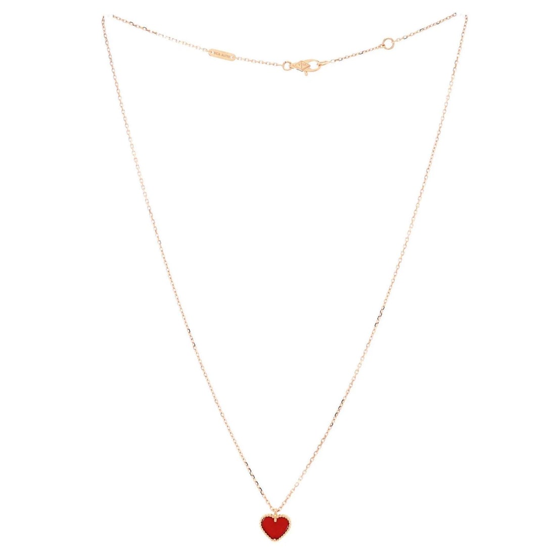 Van Cleef & Arpels Sweet Alhambra Heart Pendant Necklace 18K Rose Gold - 2