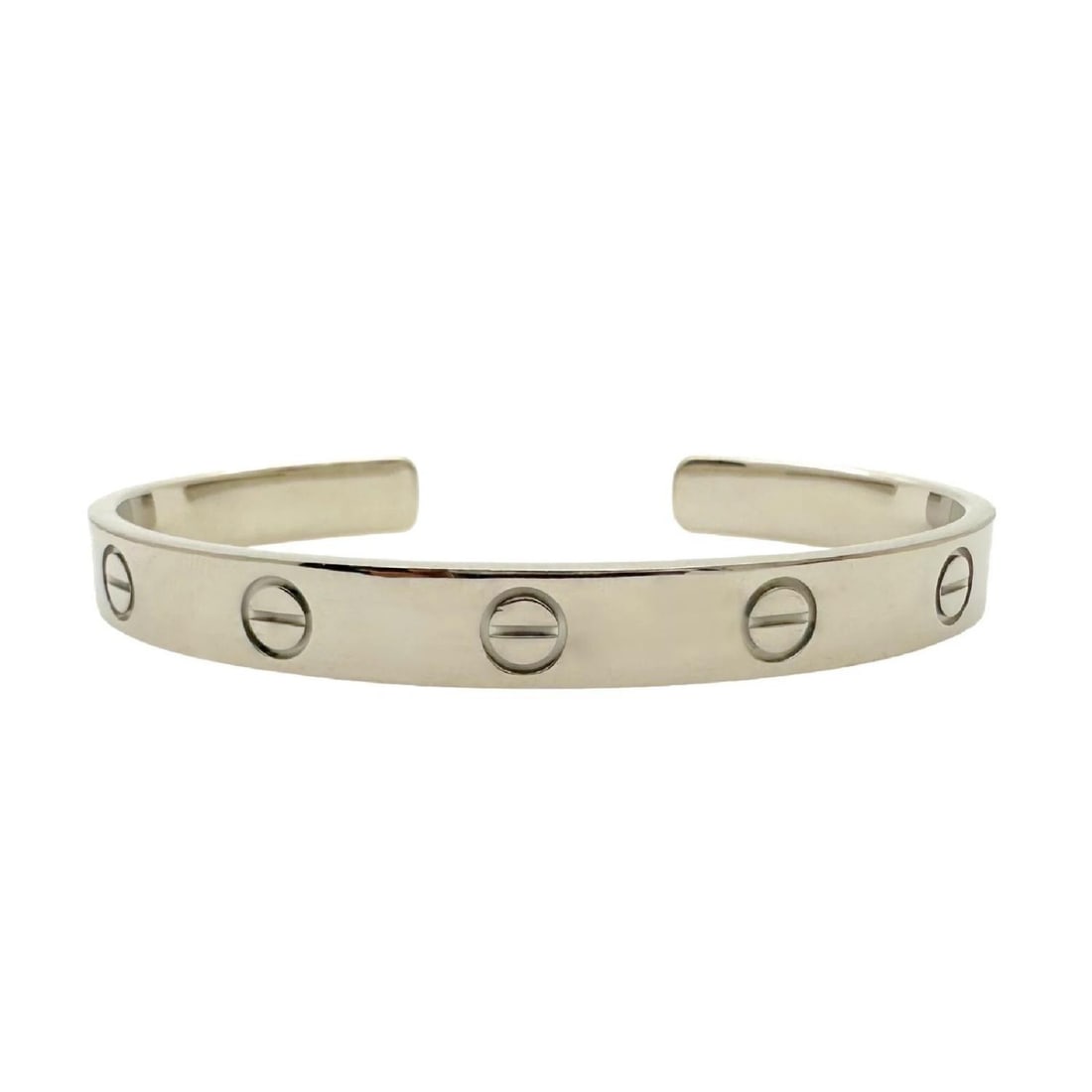Cartier LOVE 18KT White Gold Bracelet Cuff SZ 16 - 7