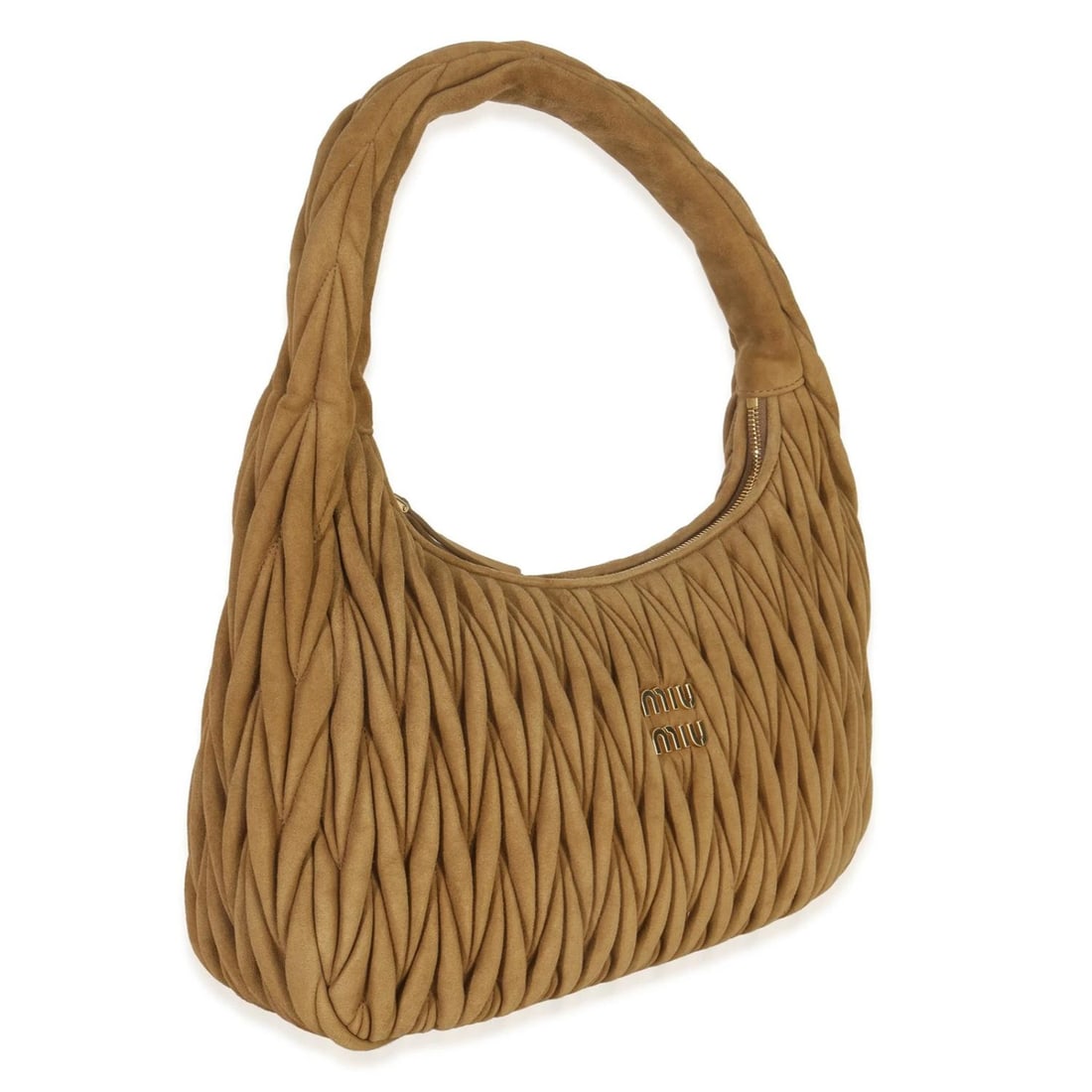 Miu Miu Brown Suede Matelasse Wander Hobo - 3