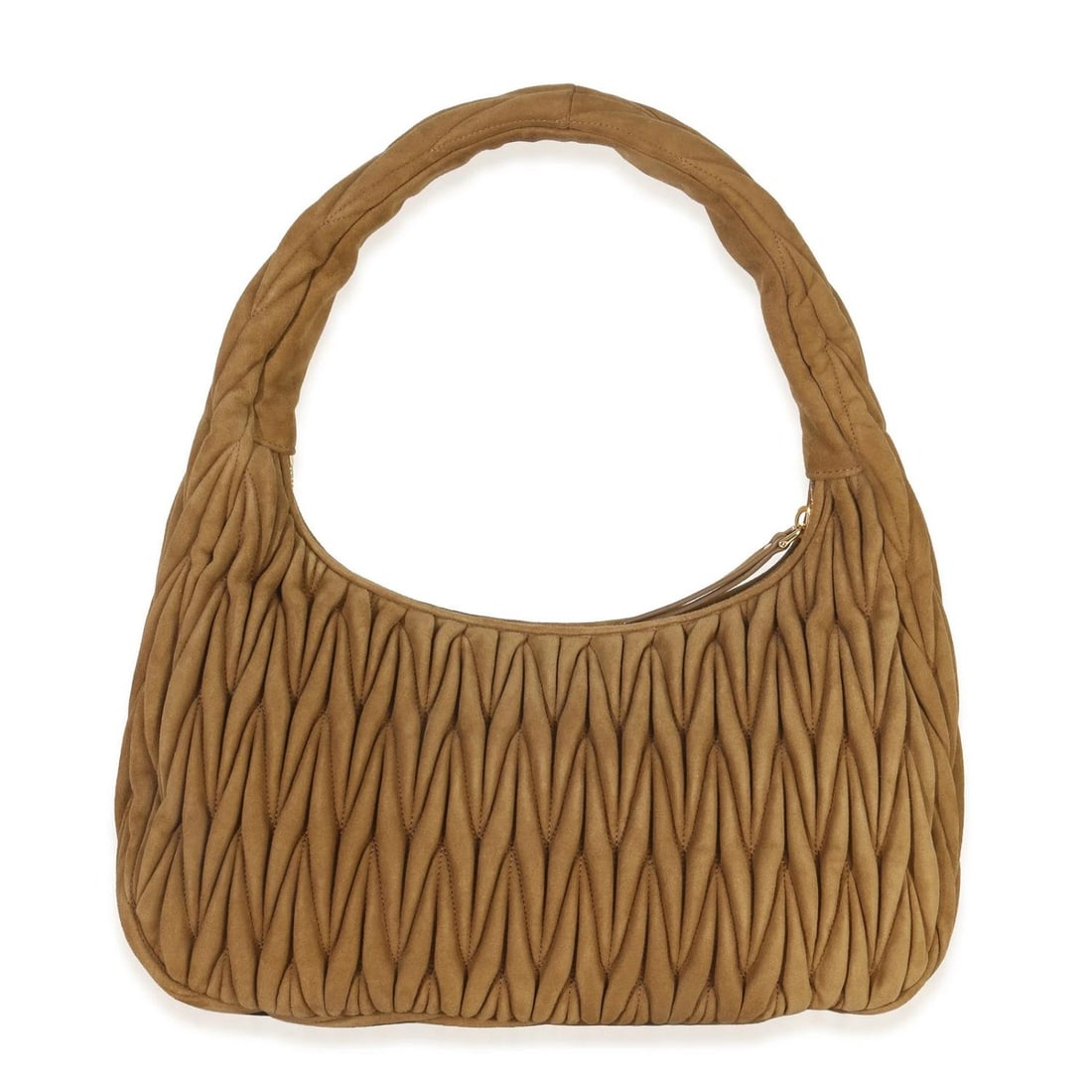 Miu Miu Brown Suede Matelasse Wander Hobo - 4