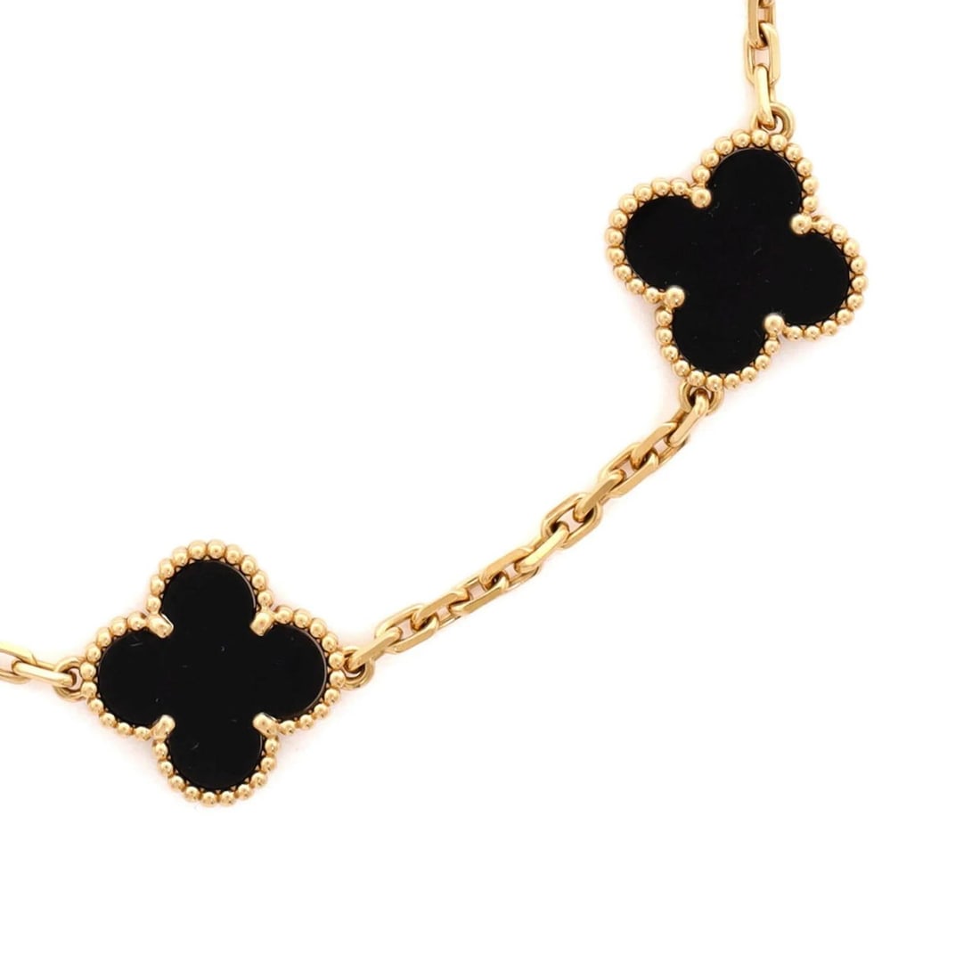 Van Cleef & Arpels Vintage Alhambra 5 Motifs Bracelet 18K Yellow Gold and Onyx - 3
