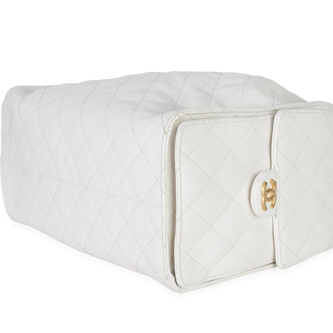 Chanel White Quilted Caviar Large Chanel 25 Hobo Handbag - 7