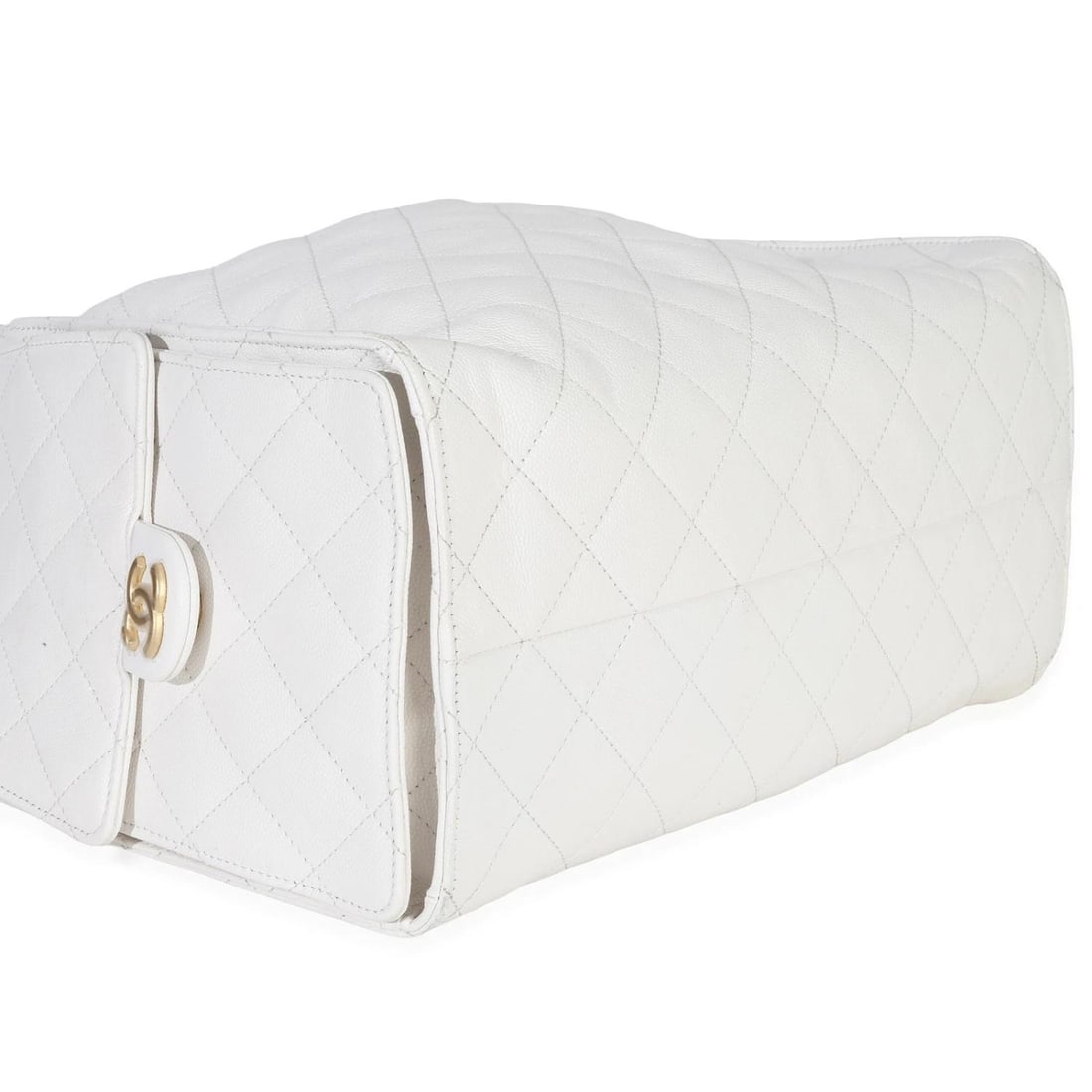 Chanel White Quilted Caviar Large Chanel 25 Hobo Handbag - 8