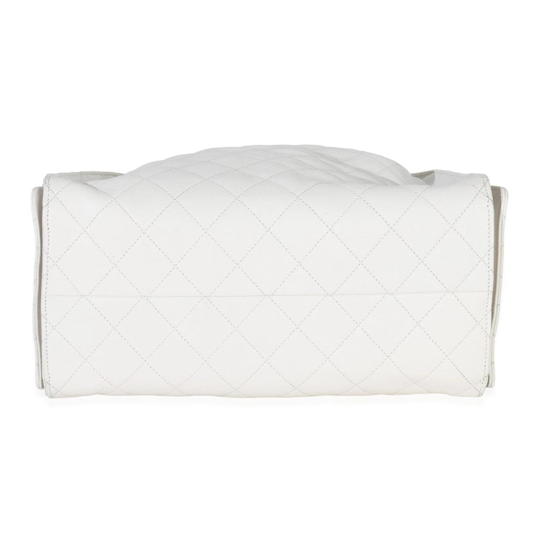 Chanel White Quilted Caviar Large Chanel 25 Hobo Handbag - 9