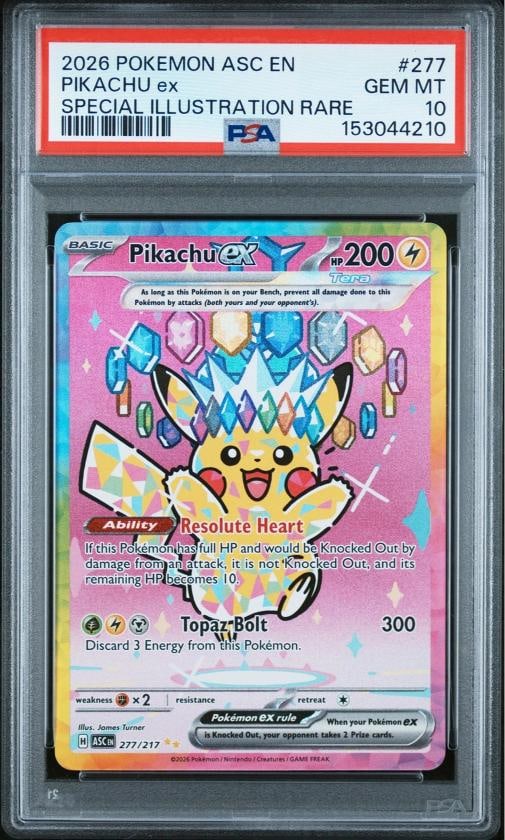 2026 POKEMON ASC EN-ASCENDED HEROES SPECIAL ILLUSTRATION RARE PIKACHU EX PSA 10 (1 of 2)