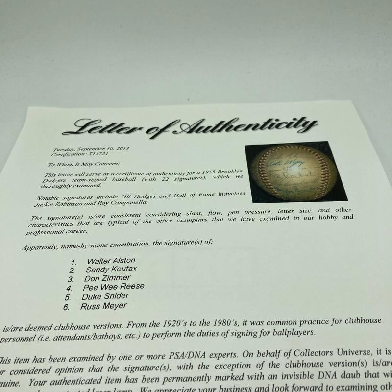 1955 Brooklyn Dodgers W.S. Champs Team Signed Baseball Jackie Robinson PSA DNA - 11