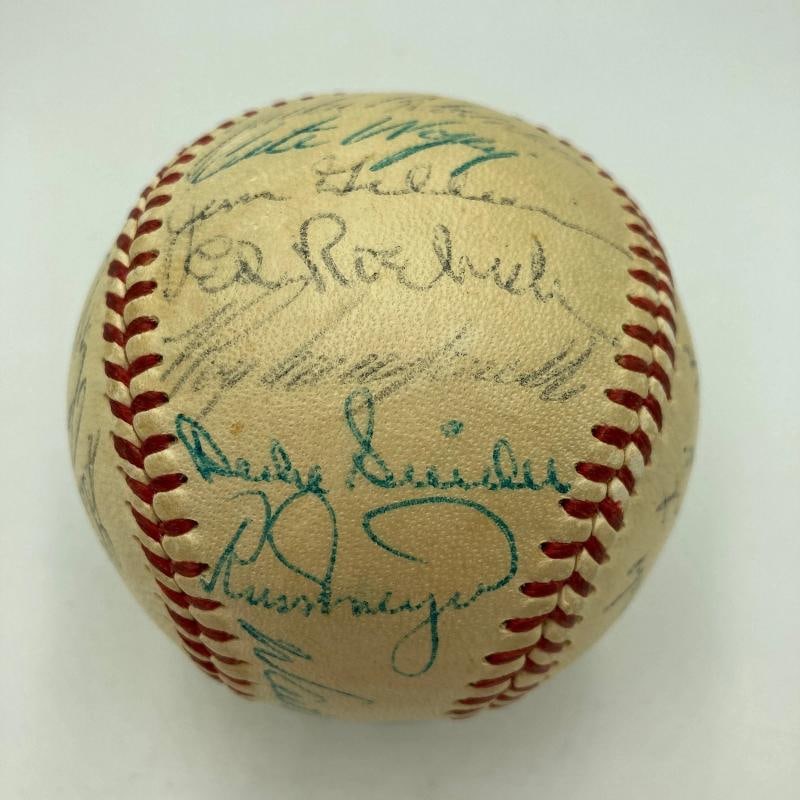 1955 Brooklyn Dodgers W.S. Champs Team Signed Baseball Jackie Robinson PSA DNA - 2