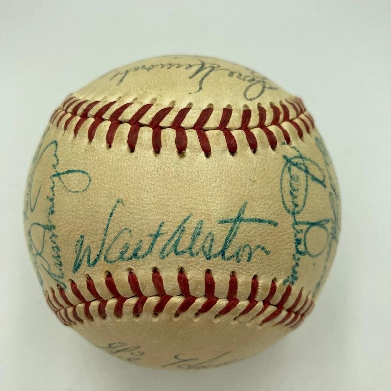 1955 Brooklyn Dodgers W.S. Champs Team Signed Baseball Jackie Robinson PSA DNA - 4