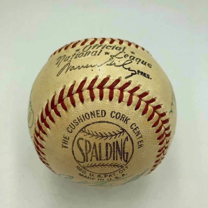 1955 Brooklyn Dodgers W.S. Champs Team Signed Baseball Jackie Robinson PSA DNA - 7