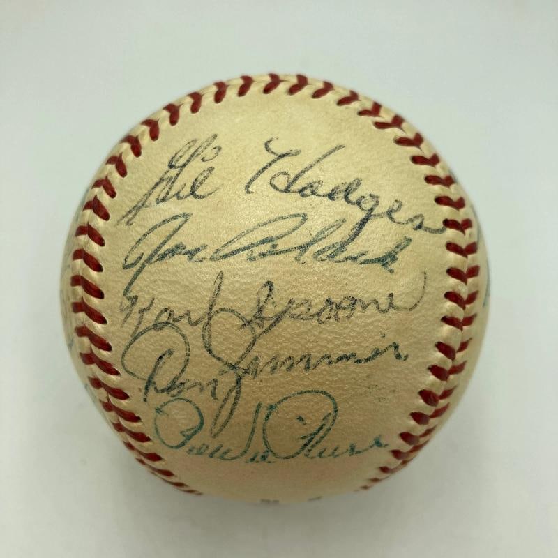 1955 Brooklyn Dodgers W.S. Champs Team Signed Baseball Jackie Robinson PSA DNA - 8