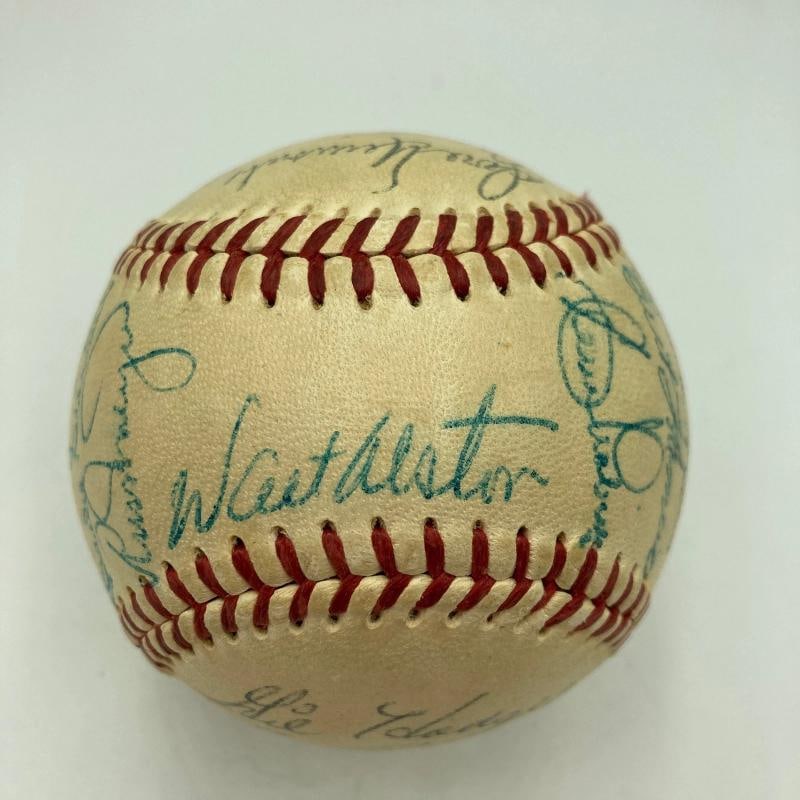 1955 Brooklyn Dodgers W.S. Champs Team Signed Baseball Jackie Robinson PSA DNA - 9