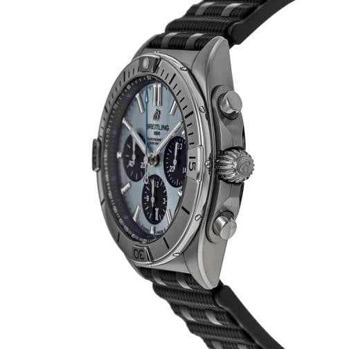 Breitling Chronomat B01 42 Ice Blue Dial Rubber Men's Watch - 3