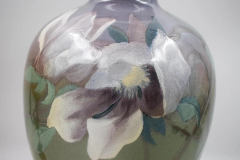 Large Antique Rookwood Vase - Iris Glaze, Artist Signed John D Wareham - 11.5" - 5