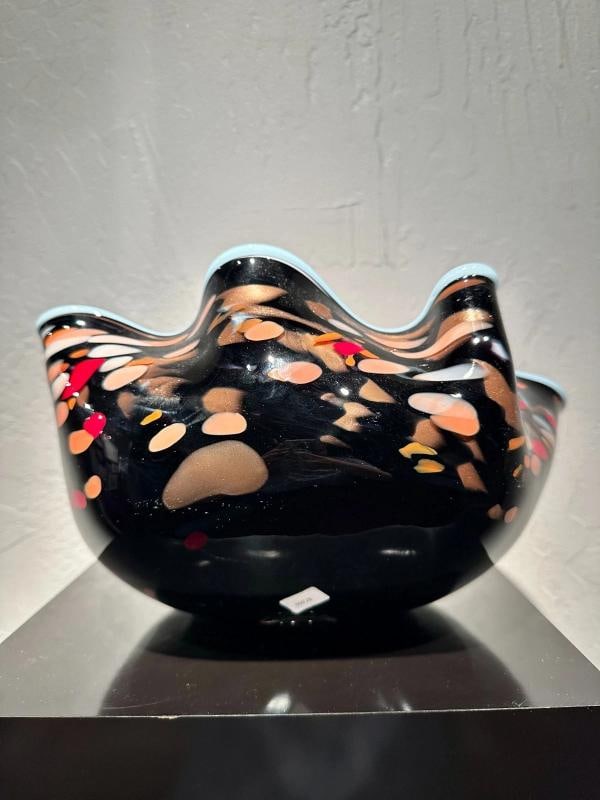 Dan LaChaussee Signed Hand Blown Glass Bowl~(6"H x 12"L x 9"W) - 3