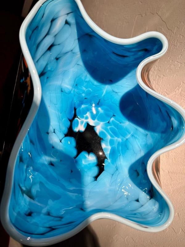 Dan LaChaussee Signed Hand Blown Glass Bowl~(6"H x 12"L x 9"W) - 5