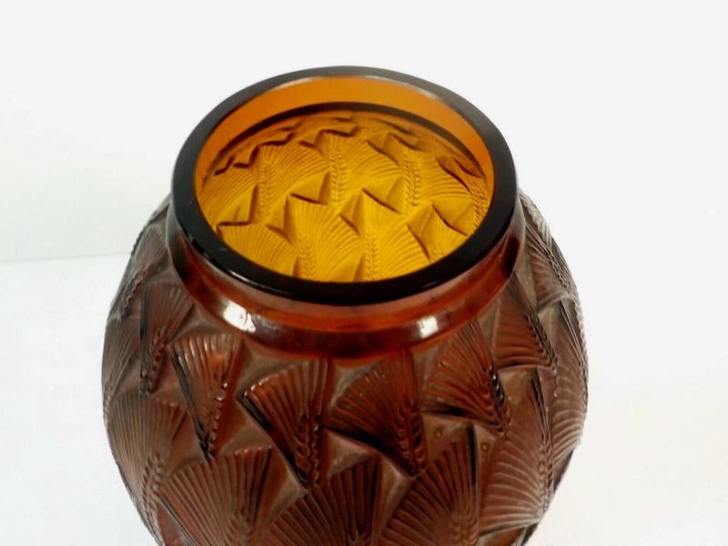 R. Lalique Signed Art Glass Vase~(7" Tall) - 9