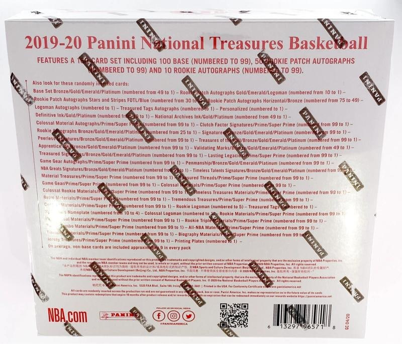 2019/20 Panini National Treasures First Off the Line Basketball Hobby Box Sealed - 7