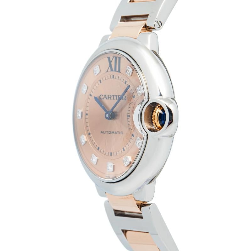 Cartier Ballon Bleu WE902054 18k RG Two Tone Salmon Diamond Dial Auto Women 33mm - 3