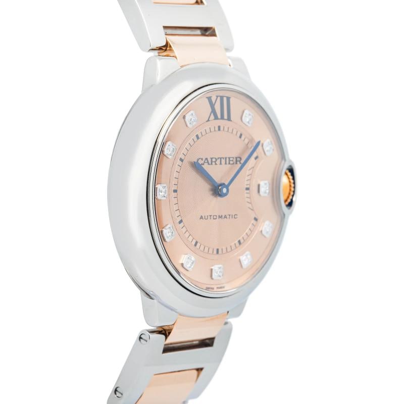 Cartier Ballon Bleu WE902054 18k RG Two Tone Salmon Diamond Dial Auto Women 33mm - 4