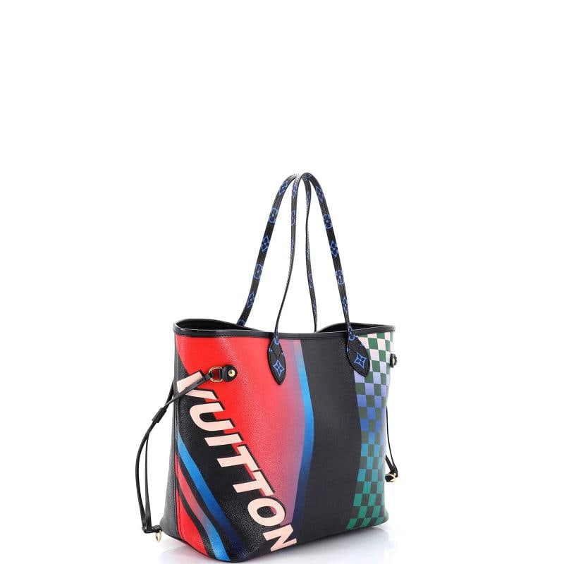 Louis Vuitton Neverfull NM Tote Limited Edition Race Print Canvas MM - 3
