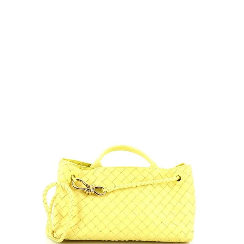 Bottega Veneta Andiamo East West Top Handle Bag Intrecciato Nappa Small: Accessories: Dust Bag Measurements: Handle Drop 12", Height 8", Width 12", Depth 3", Strap Drop 20". Accessories: Dust Bag Measurements: Height 7", Width 12", Depth 4". Condition: Pre-owned -