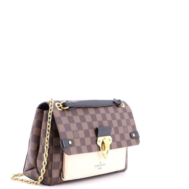 Louis Vuitton Vavin Handbag Damier with Leather PM: Accessories: Dust Bag Measurements: Handle Drop 11", Height 7", Width 10", Depth 3", Strap Drop 13". Condition: Pre-owned - Good,Brand: Louis Vuitton,Exterior Material: Canvas Coated, Leather,Style: