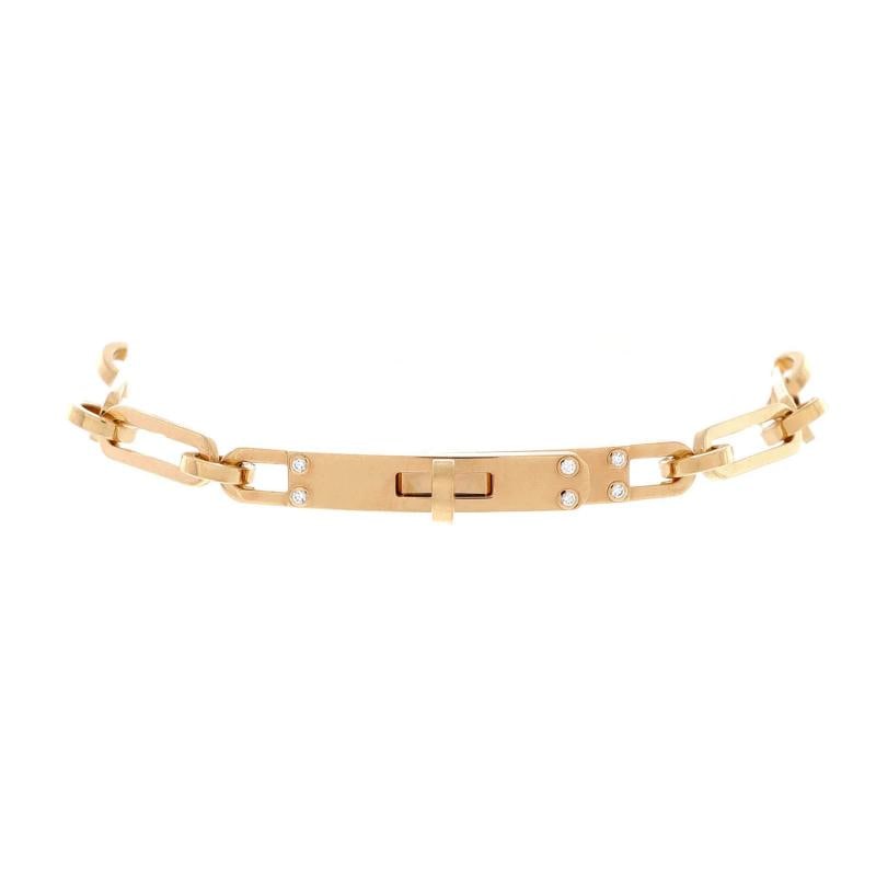 Hermes Kelly Chaine Bracelet 18K Yellow Gold with Diamonds Small: Measurements: Circumference: 6.25 ", Width: 4.50 mm . Condition: Pre-owned - Good,Brand: Hermes,Main Stone: Diamond,Metal: 18K Yellow Gold,Metal Purity: 18K,Style: Chain,Type: Bracelet,Color: Yellow