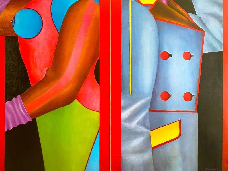 RICHARD LINDNER RARE 1980 LITHOGRAPH PRINT POP ART EXHBT POSTER "TELEPHONE" 1966 - 10