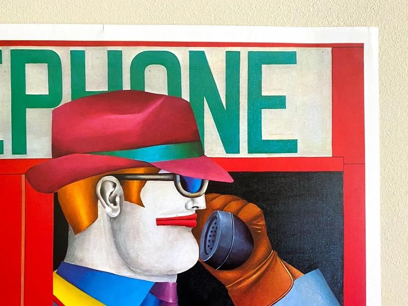 RICHARD LINDNER RARE 1980 LITHOGRAPH PRINT POP ART EXHBT POSTER "TELEPHONE" 1966 - 11