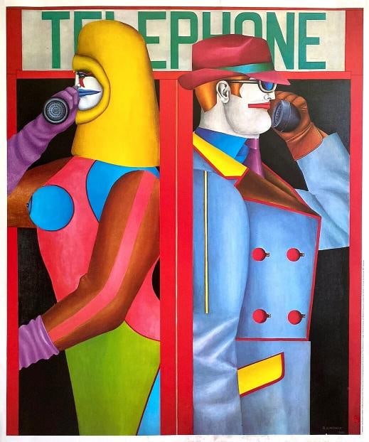 RICHARD LINDNER RARE 1980 LITHOGRAPH PRINT POP ART EXHBT POSTER "TELEPHONE" 1966: Condition: Used,Size: Medium (up to 36in.),Artist: RICHARD LINDNER,Style: Pop Art,Type: Poster,Features: RARE OUT PRINT,Subject: Famous Paintings/Painters, Nudes,Original/Licensed Reprint: Limited