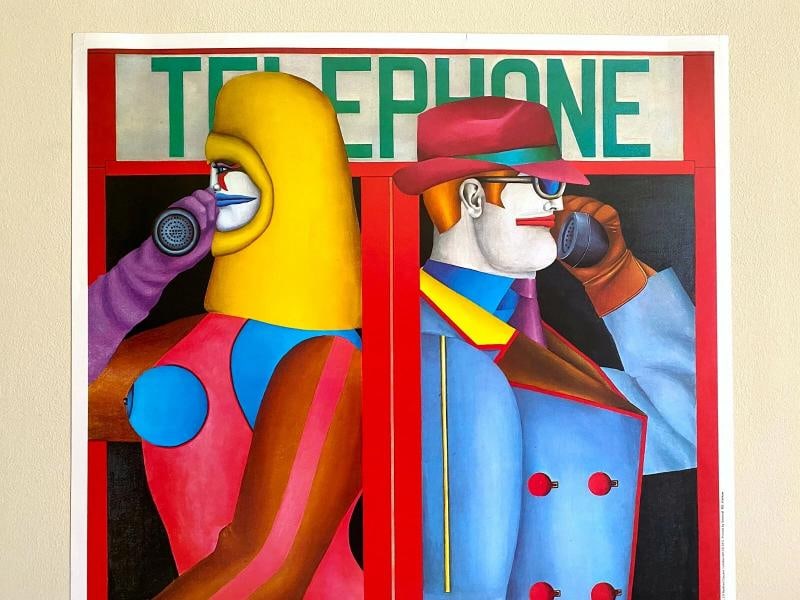 RICHARD LINDNER RARE 1980 LITHOGRAPH PRINT POP ART EXHBT POSTER "TELEPHONE" 1966 - 3