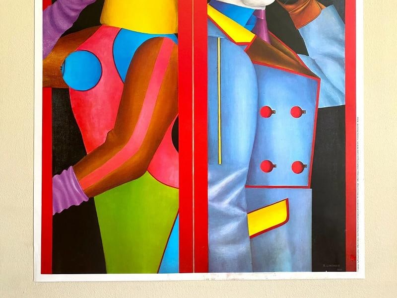 RICHARD LINDNER RARE 1980 LITHOGRAPH PRINT POP ART EXHBT POSTER "TELEPHONE" 1966 - 4