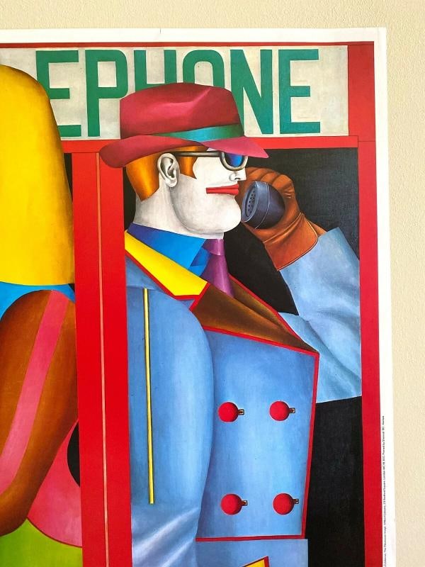 RICHARD LINDNER RARE 1980 LITHOGRAPH PRINT POP ART EXHBT POSTER "TELEPHONE" 1966 - 6