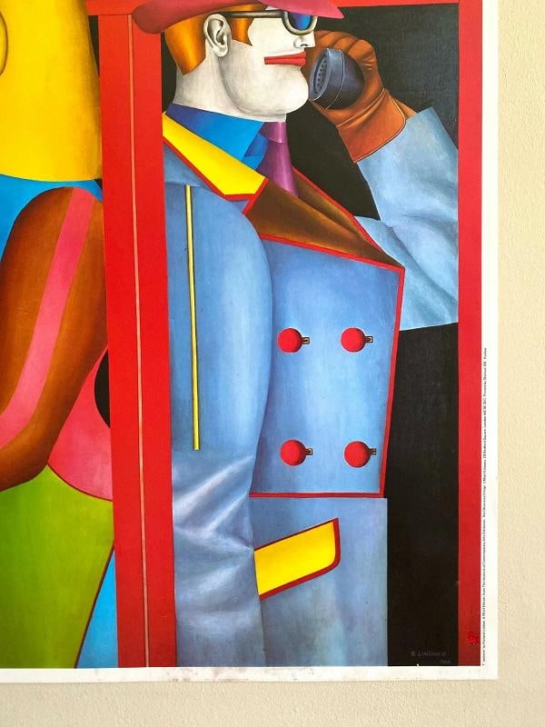 RICHARD LINDNER RARE 1980 LITHOGRAPH PRINT POP ART EXHBT POSTER "TELEPHONE" 1966 - 8
