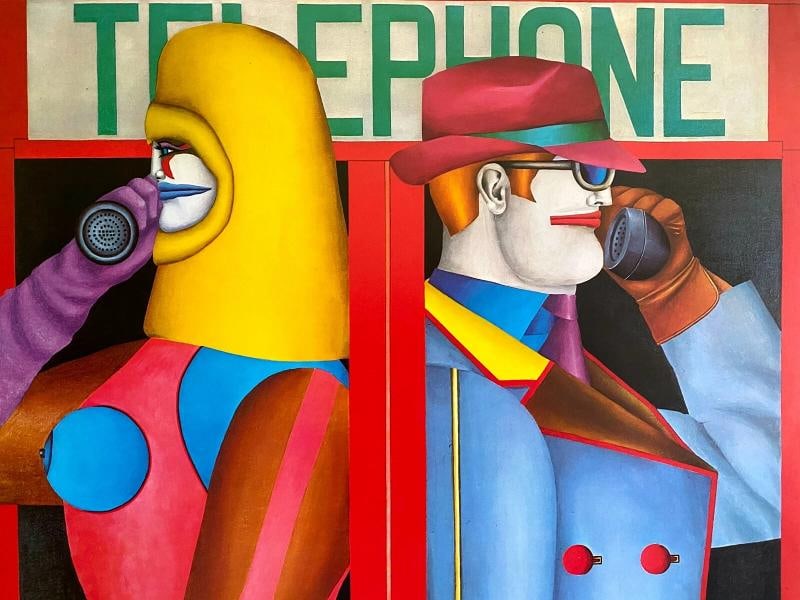 RICHARD LINDNER RARE 1980 LITHOGRAPH PRINT POP ART EXHBT POSTER "TELEPHONE" 1966 - 9