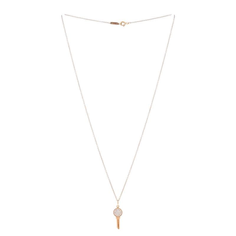 Tiffany & Co. Modern Keys Round Pendant Necklace 18K Rose Gold with Diamonds - 2